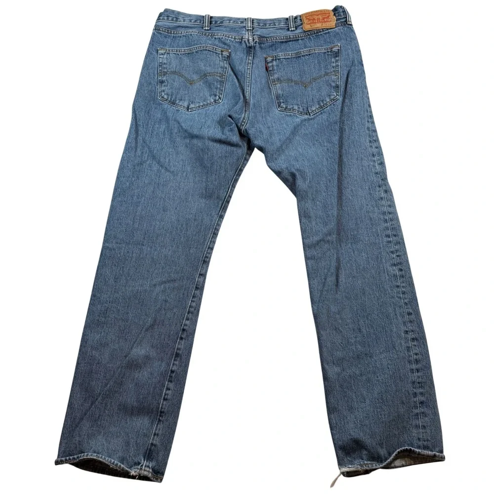 Levi's 501 Original Fit Jeans Men 38x32 Blue Medium Wash Button Fly Straight Leg